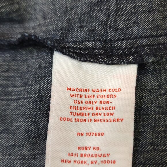 Ruby Rd Womens Denim Jacket Embellished Collar & Cuffs Size 18 Zip Stretch - Picture 12 of 13